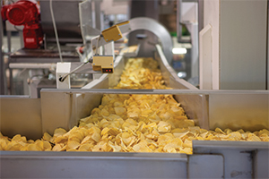 chips on a conveyor belt