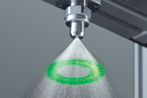 spray nozzle spraying water with cfd imaging