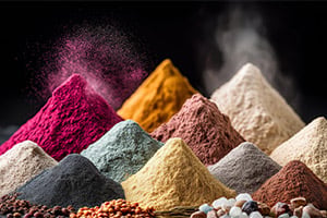piles of specialty chemicals