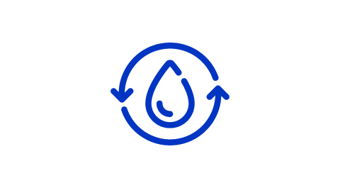 icon of a water droplet inside a circle