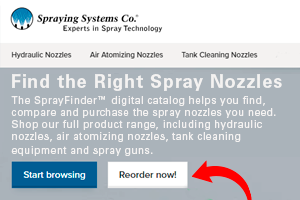 find the right spray nozzles reorder button