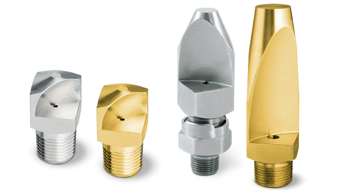 four flatjet spray nozzles