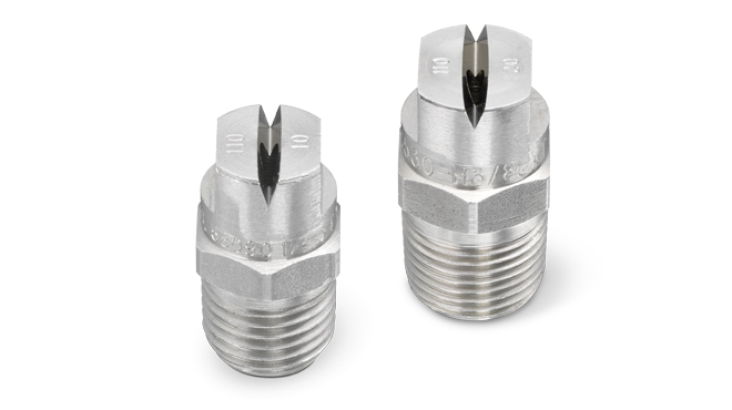 two VeeJet spray nozzles