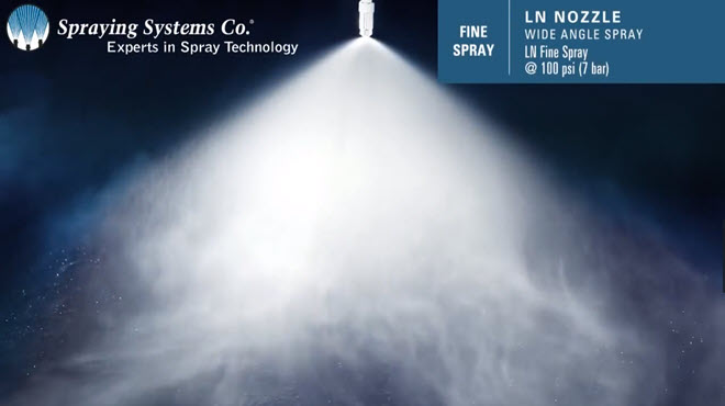 Spray Angle Patterns 비디오: LN Nozzle 미세 스프레이 광각 스프레이 패턴 데모 | Spraying Systems Co.