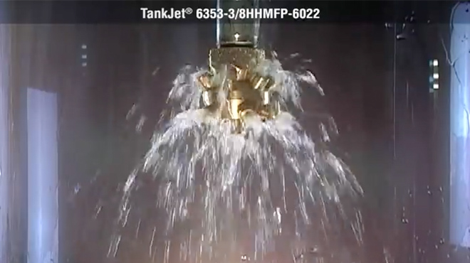 TankJet 6353 Tank Cleaning Nozzle spraying