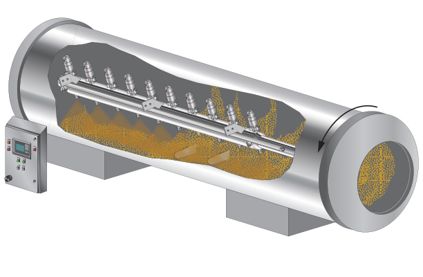 Spray system inside turning case drawing