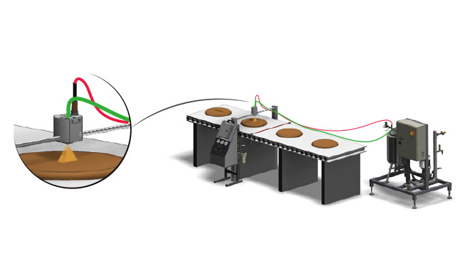 Sprühen von Tortenböden