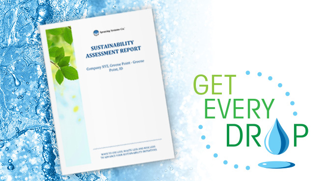 Nachhaltigkeitsbericht mit "Get Every Drop"-Logo