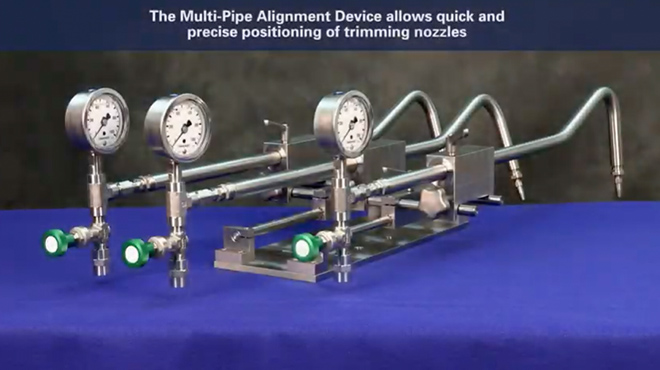 Multi Pipe Alignment Device for Paper Trimming