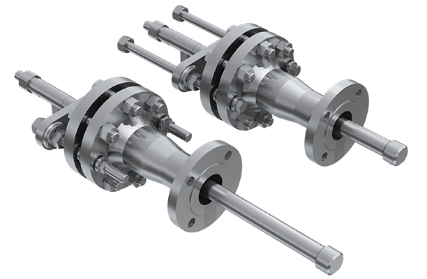 Two-fluid retractable injectors for steam