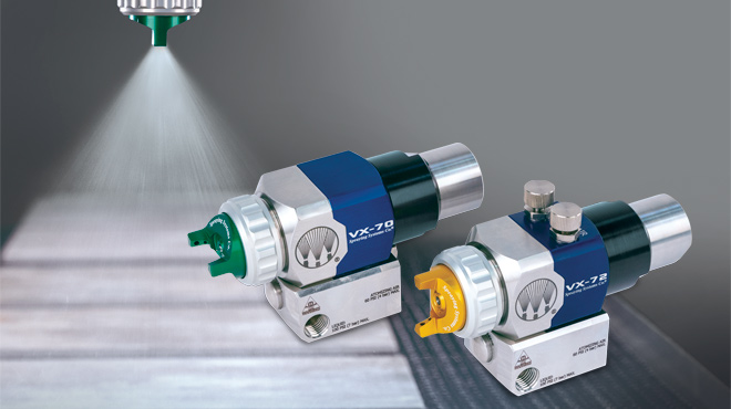 two vx series automatic air atomizing nozzles