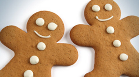 two gingerbread men cookies