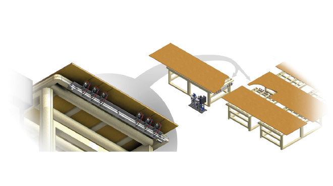 Nail line marking spray system
