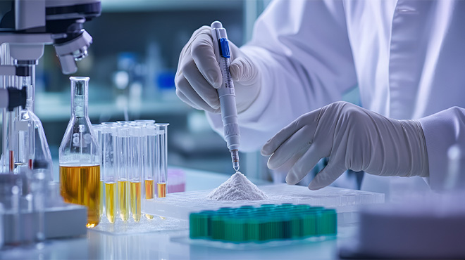test tubes in lab environment
