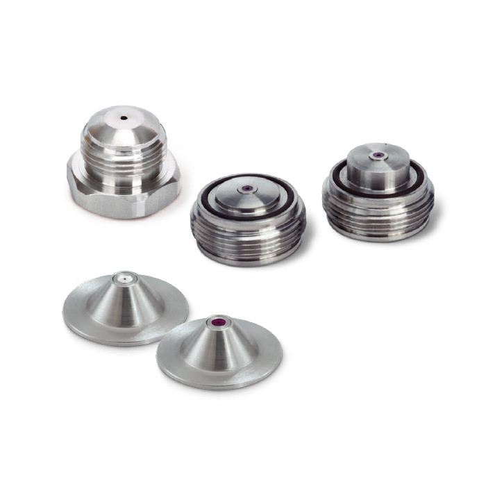 group of stainless steel shower nozzles