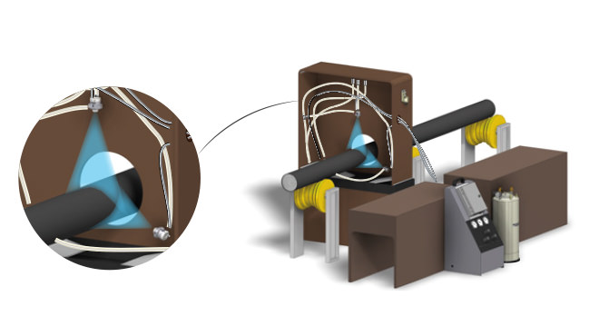 Cable production spray application