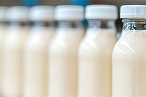 glass bottles of milk