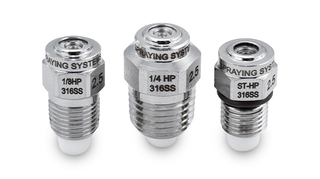 two HP FogJet spray nozzles