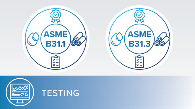 asme b31.1 and b31.3 testing logos