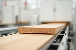 plywood on conveyor