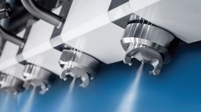 Pharmaceutical nozzles spraying