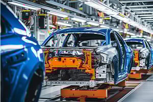 cars on assembly line