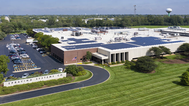 aerial view of Spraying Systems Co. headquarters