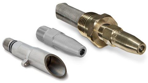 three UltraStream trimming nozzles