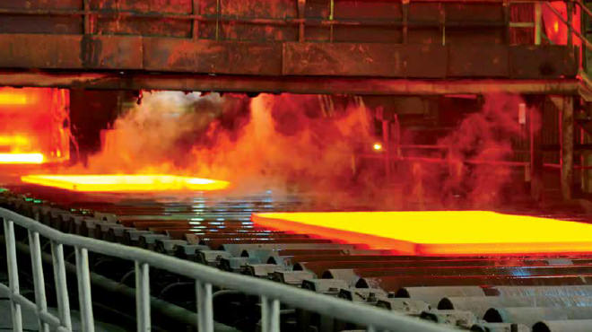 Steel plates production