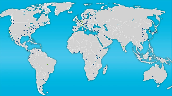 global map of spraying systems co. locations