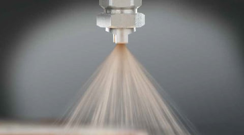 Spraying high viscous fluid