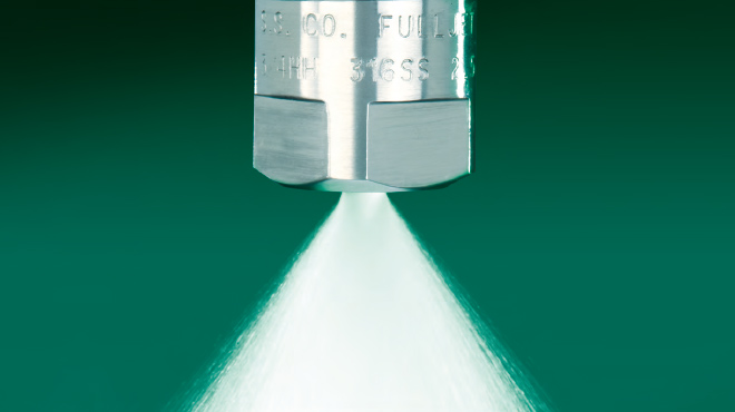 stainless steel FullJet full cone nozzle spraying water