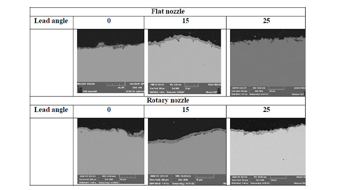 examples of a cross-section view of residual scale at the descaled surface