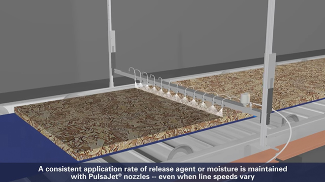 PanelSpray System in Operation on Continuous Press
