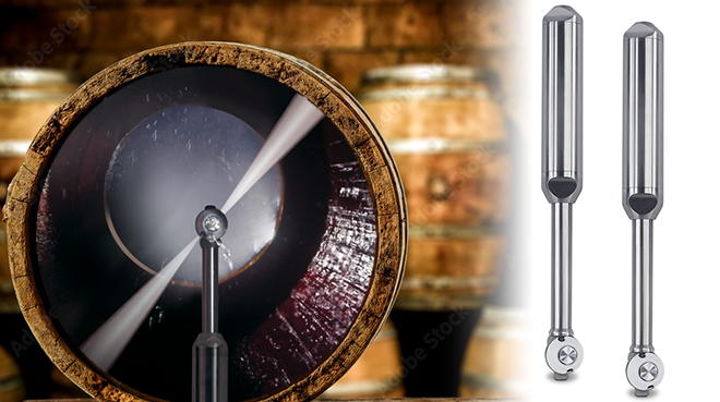 tankjet 50 spraying in wine barrel