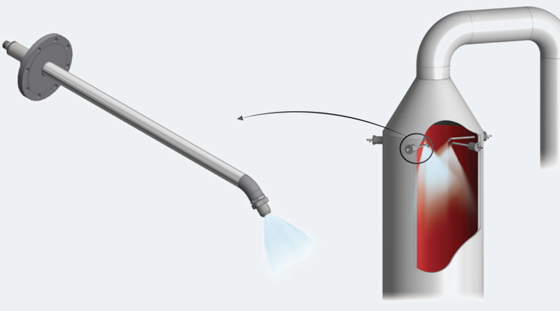 Dibujo del inyector de refrigeración de gas