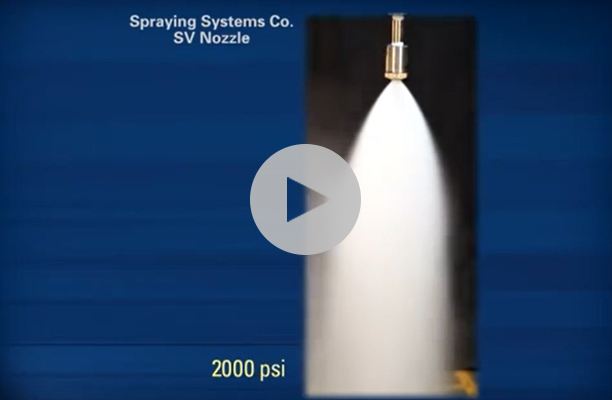 Las boquillas SV SprayDry operan en un amplio rango de presiones