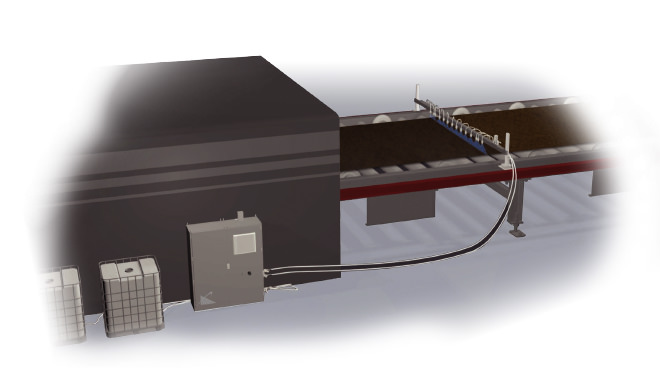 Dibujo del sistema de pulverización de alfombras AutoJet
