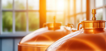 close up of a brewery tank