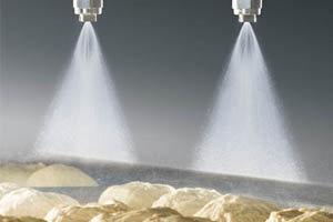 pulsajets spraying dough