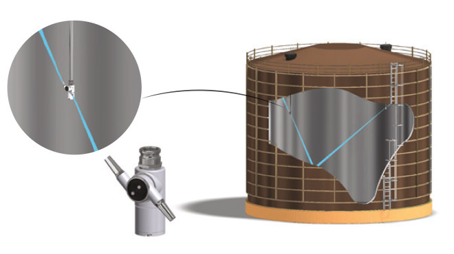 tank cleaning nozzle in fermenter tank