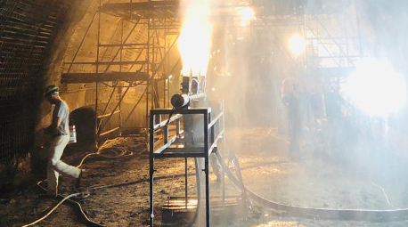 FogJet Moisturizing System in tunnel