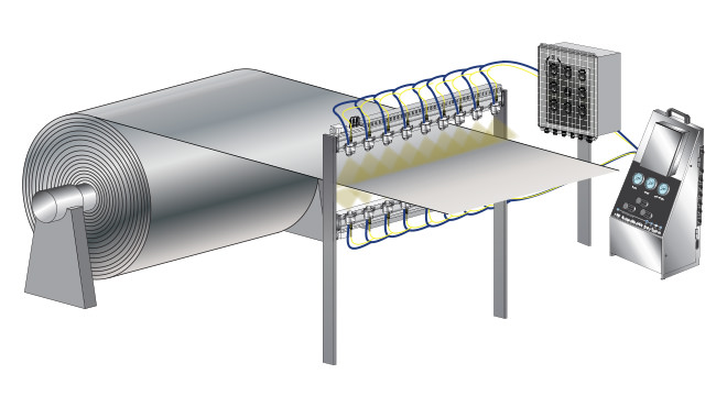 Steel roll spray application