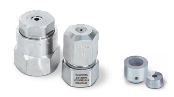 WhirlJet SprayDry nozzle body with a whirlchamber and orifice