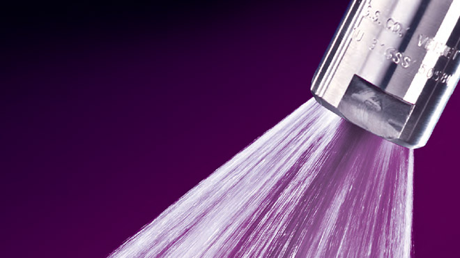 Buse VeeJet en acier inoxydable 316 pulvérisant de l'eau