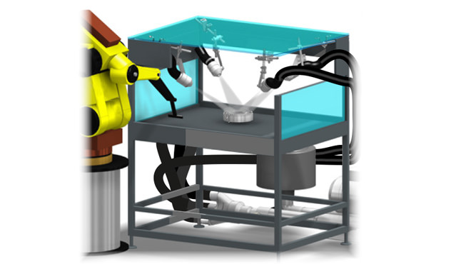 blow off and cleaning spray application of automotive parts