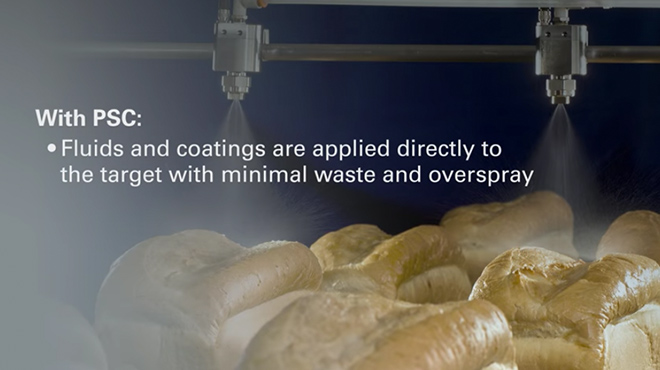 Contrôle précis de la pulvérisation sur le pain