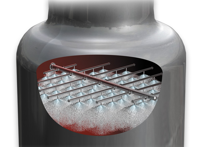 CDU VGO Testata di spruzzatura del letto di lavaggio