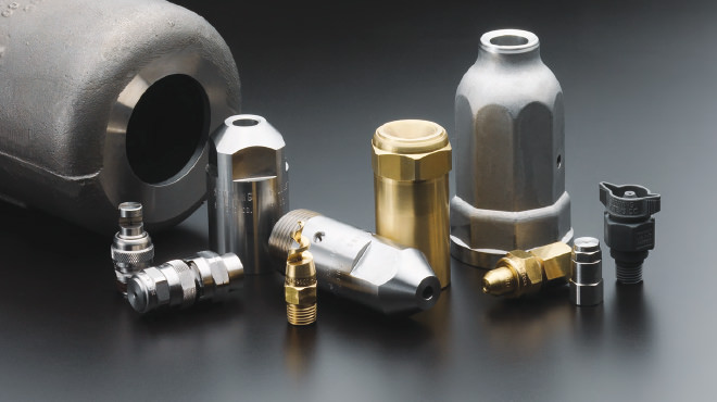 gruppo di ugelli a cono pieno in ottone e acciaio inox