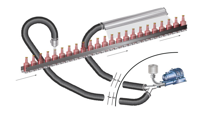 Blow-off automatizzato per bottiglie